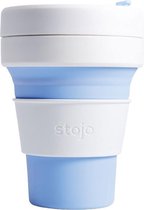 Stojo Pocket Cup - Beker - Opvouwbare koffiebeker - Herbruikbaar 355 ml - Grijs/Wit