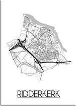 Ridderkerk Plattegrond poster A3 poster (29,7x42cm) - DesignClaudShop