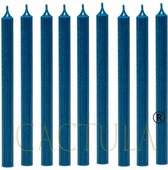 Cactula mooie lange dinerkaarsen 28 cm Donkerblauw 18 stuks | 10 branduren