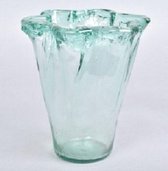 Vaas Daan Kromhout "Waaier" blauw, 18 x 25 cm, glas
