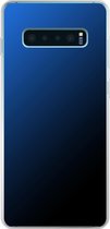 Samsung Galaxy S10+ - Smart cover - Blauw Zwart - Transparante zijkanten