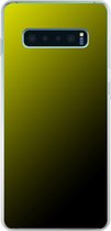 Samsung Galaxy S10+ - Smart cover - Geel Zwart - Transparante zijkanten