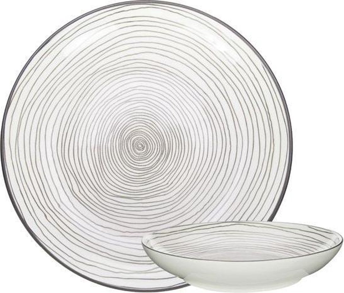 Kapimex Bord ø21.5cm Grijs Swirl