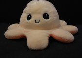 Knuffel Octopus - Mood knuffel octopus - Oranje - Geel - Omkeerbare knuffel - Mood octopus - Emotie knuffel