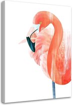 Schilderij Flamingo, 2 maten, roze/wit (wanddecoratie)