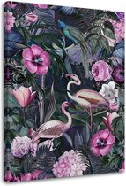 Schilderij Roze vogels, 2 maten (wanddecoratie)