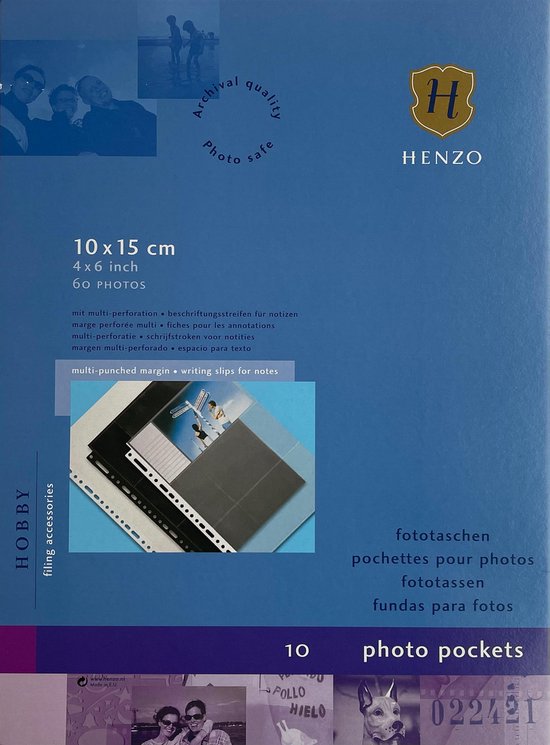 Insteekhoes - Henzo - 10 stuks voor 60 foto's - Fotomaat 10x15 cm - Zwart |  bol.com