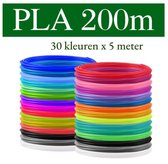 Nolad´s Premium 3D pen PLA filament  - Set PLA-FILAMENT 1.75 mm - 30 KLEUREN - 150 meter (30 kleuren, elk 5m) - VOOR 3D-PRINTER EN 3D-PEN