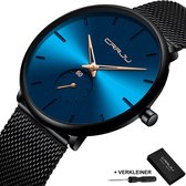 Horloges voor Mannen Heren Horloge Dames Horloge Watch – Jongens Meisjes Horloges – Goud Blauw - Litts®