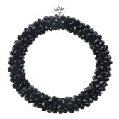 Melady Kralen Armband Ø6-7cm (2mm) Zwart Glas Kralen Rond Armband Dames Armbandjes