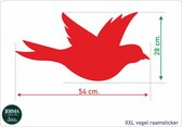 Vogelbescherming raamsticker XXL FORMAAT rood.