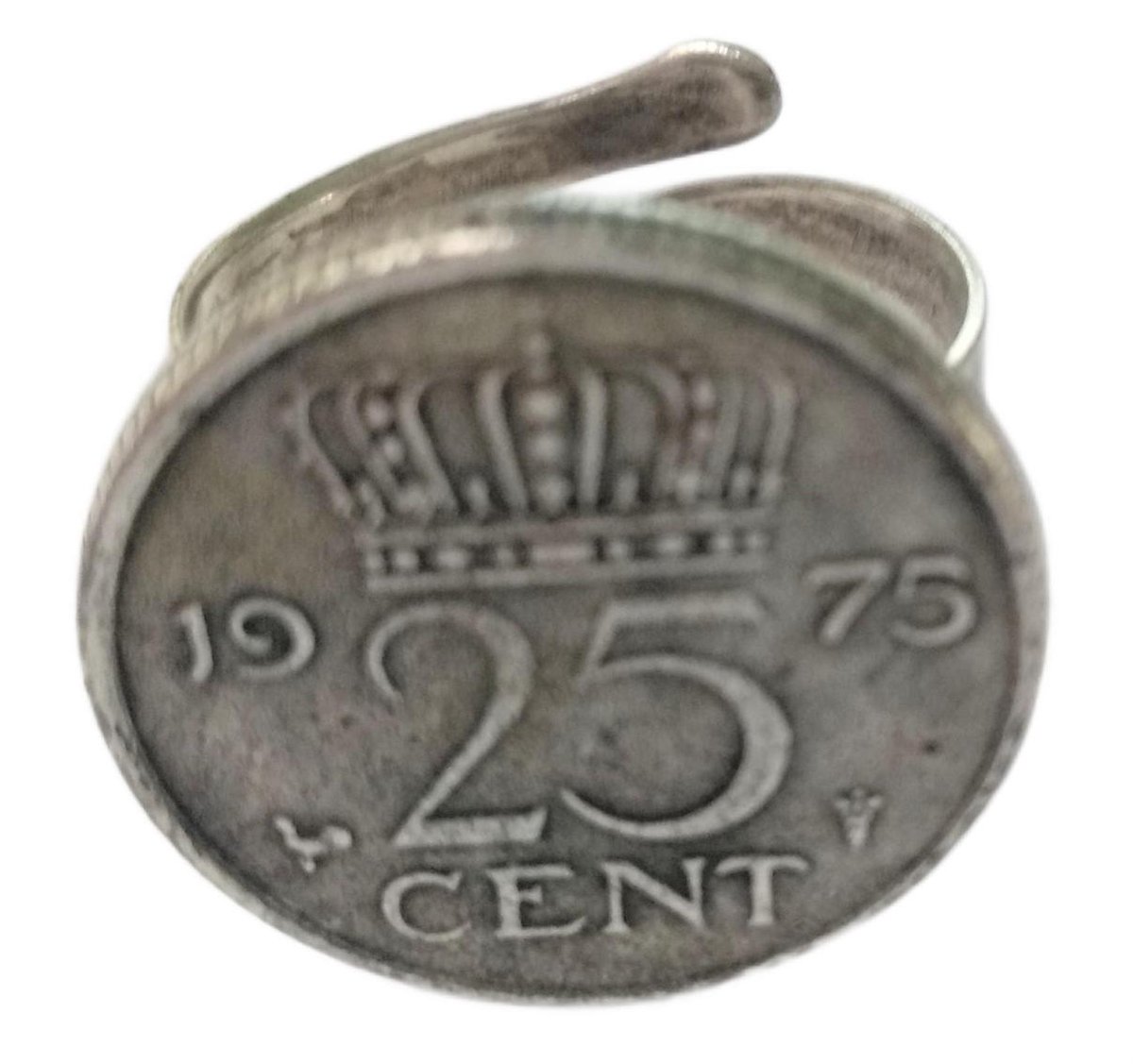Ring gulden kwartje 25 cent jaartal 1975