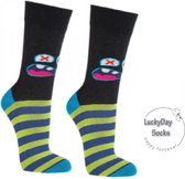 Verjaardag cadeau - Monster - Sokken - Sokken - Leuke sokken - Vrolijke sokken - Luckyday Socks - Sokken met tekst - Aparte Sokken - Socks waar je Happy van wordt - Maat 36-41