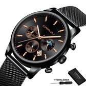 CRRJU® Horloges voor Mannen Herenhorloge Jongens Heren Watch Horloge – Horlogebox Geschenkdoos – Zwart Rosé