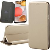 Hoesje geschikt voor Samsung Galaxy A42 - Book Case Leer ThinShield Goud