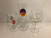 Bierglazen trio Tongerlo Duvel Vedett speciaalbier vader mannen vaderdag 3 stuks