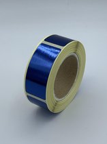Blauwe Sluitsticker - 250 Stuks - rechthoek 21x48mm - hoogglans - metallic - sluitzegel - sluitetiket - chique inpakken - cadeau - gift - trouwkaart - geboortekaart - kerst