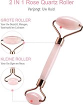 Paasgeschenken Roze jade massager - Gezichtsroller - Face Roller - Rose Quartz Roller