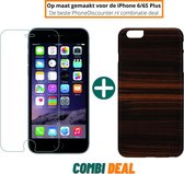 iphone 6 plus houten hoes | iPhone 6 Plus A1522 100% bomenhout case | iPhone 6 Plus valbestendige hoes donkerbruin | beschermhoes iphone 6 plus apple | iPhone 6 Plus beschermende c