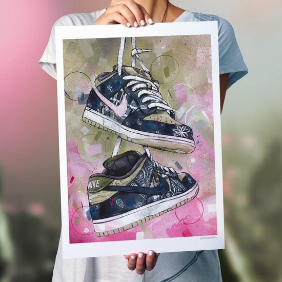 Poster - Nike Sb Dunk Low Travis Scott - 70 X 50 Cm - Multicolor | bol.com