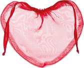 12st. zakje hart in organza voile rood met trekkoord | valentijn | geschenkverpakking | feestdecoratie | tafeldecoratie | huwelijk | jubileum | knutsel | hobby