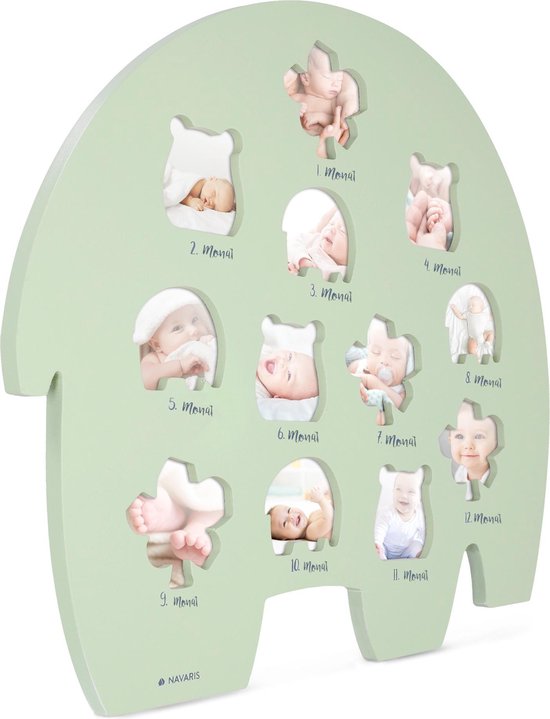 Cadre photo Nava pour photos de bébé, cadre photo mensuel pour les 12  premiers mois