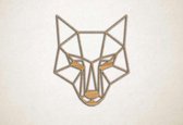 Line Art - Wolf 8 - XS - 30x25cm - Eiken - geometrische wanddecoratie