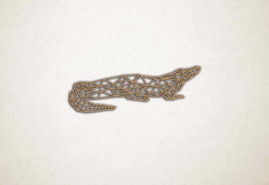 Line Art - Krokodil 2 - M - 31x90cm - Eiken - geometrische wanddecoratie