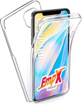 EmpX.nl iPhone 12 hoesje 360 graden full body shock proof case protection slim fit soft skin hoesje transparant - iPhone 12 hoesje 360° shock proof case transparant voor en achterkant bescher