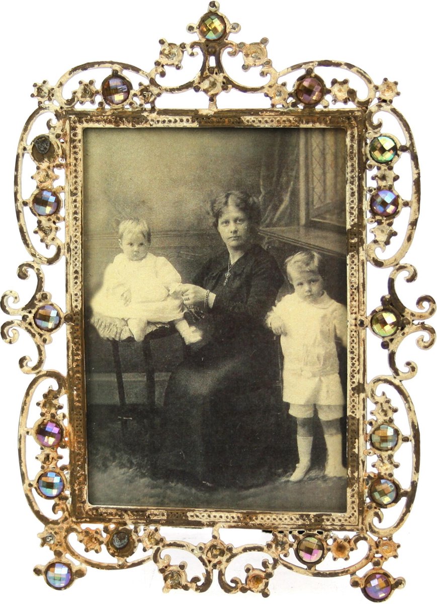 Fotolijstje antique strass bruin voor een foto van 9 x 13