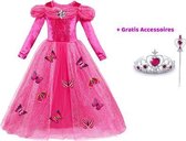 Carnavalskleding kinderen - Prinsessenjurk meisje - Paarse jurk - Prinsessen Verkleedkleding - maat 104/110 (110) - Prinsessen speelgoed- Kleed