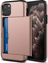 ShieldCase Kaarthouder case met slide geschikt voor Apple iPhone 12 / 12 Pro - 6.1 inch - roze