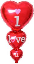 Grote I Love You ballon - XXL - 98x50cm - Moederdag - Love - Folie ballon - Valentijn - Liefde - Huwelijk - Verrassing - Cadeau - Ballonnen - Hart - Helium ballon - Leeg - Valentij