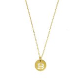 Letter ketting coin - initiaal B - Goud - 40 cm