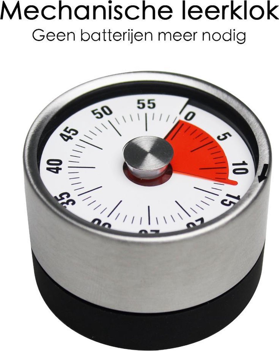 Leerklok Rond RVS Hoogwaardige Leerklok voor Kinderen Timer Kind