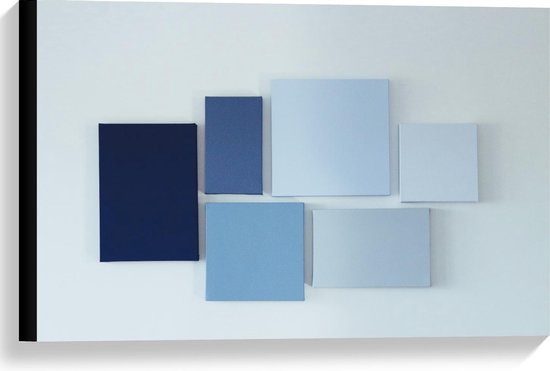 Canvas  - Blauwe Kleurenwaaier - 60x40cm Foto op Canvas Schilderij (Wanddecoratie op Canvas)