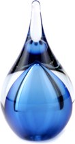 Kristalglas Mini Druppel Handgeblazen - Urn Voor As - 50 Ml - Licht Blauw (gratis Vullen & Sluitplaatje) Urnen Ambachtelijk