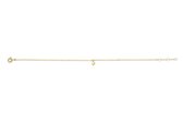 New Bling 9NBG-0172 Gouden Armband met hanger  - Klaver - Ankerschakel met Bolletjes - 14 krt - 18+1+1 cm  - Goudkleurig