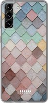 6F hoesje - geschikt voor Samsung Galaxy S21 -  Transparant TPU Case - Colour Tiles #ffffff