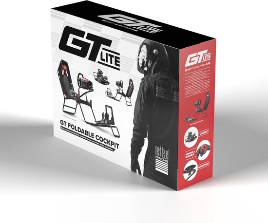 Sière De Simulation Next Level Racing GT Lite Pliable - Noir Et Rouge (Hauteur Max 176 Cm)