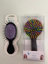 Haaraccessoire: borstel in pocketformaat - 2 stuks (wavy brush)