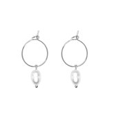 Parel hoops - Zilver