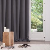 Atmosphera set van 2 grijze verduisteringsgordijnen 135 x 240 cm - Kant en klaar met ringen - Gordijn raambekleding - 2 stuks grijs