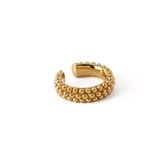 Orelia ear cuff 3 rijen bolletjes goudkleurig