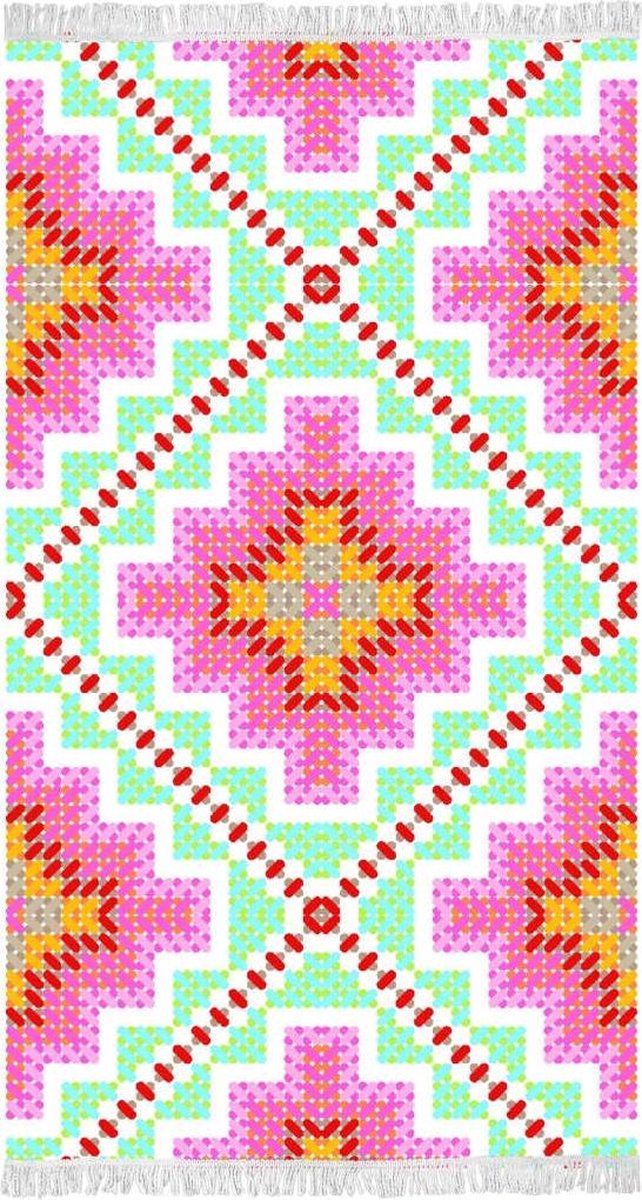 Strandlaken Zophia, 100 x 180 cm, mint/roze