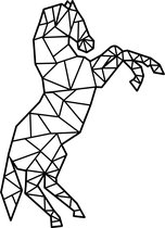 Geometrisch paard -- Wall Art By Cutting Edge Design Figuur Muurdecoratie Living Keuken Woonkamer Hout Zwart Wand Polygon Paardrijden Pinterest Interieur Bureau Art Abstract Verjaa