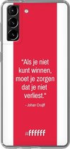 6F hoesje - geschikt voor Samsung Galaxy S21 -  Transparant TPU Case - AFC Ajax Quote Johan Cruijff #ffffff