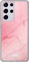 6F hoesje - geschikt voor Samsung Galaxy S21 Ultra -  Transparant TPU Case - Coral Marble #ffffff