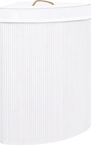 vidaXL Hoekwasmand 60 L bamboe wit