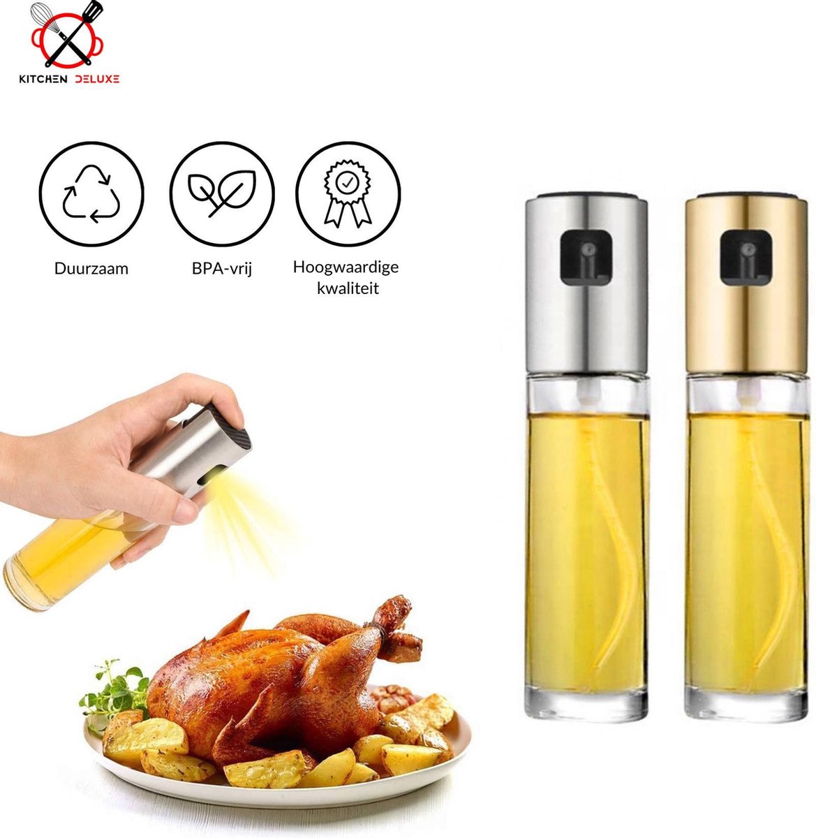 Spray Huile Cuisine. Vaporisateur Huile Dolive. Spray De Cuisson Pour  Salade, Pizza. 2 Units Huile En Spray. 200ml